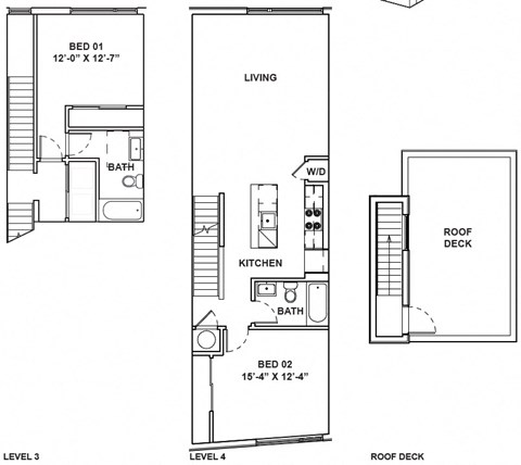 Floor plan for 2 beds, 2 baths, 1141 sqft